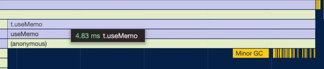 퍼포먼스 탭에서 JSON.parse 약 5ms 리소스 확인